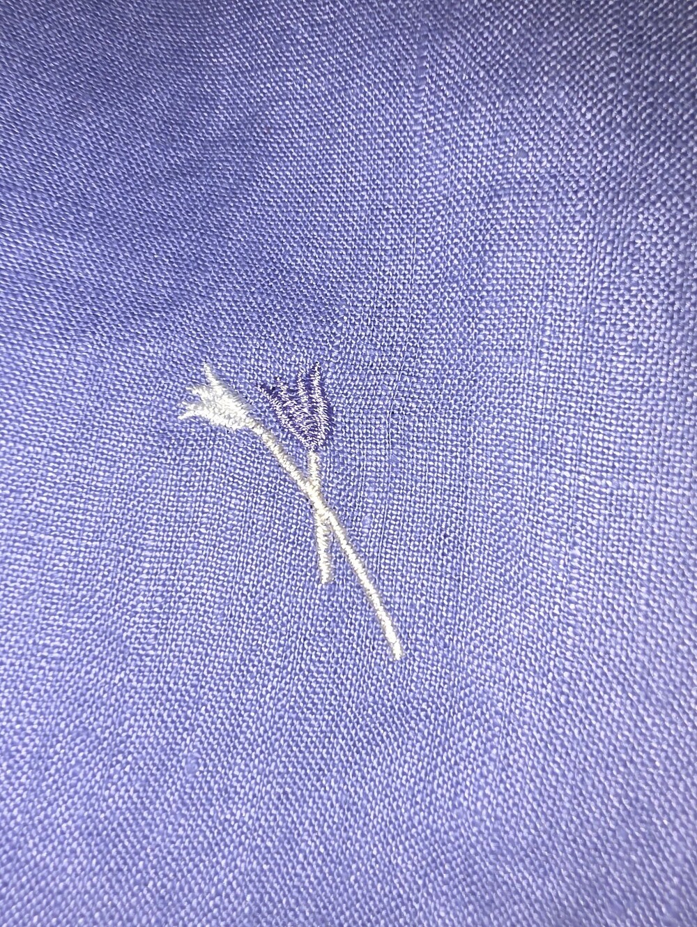 Bagatelle Dress Linen Shift Embroidered Flowers Lavender Petite Size 4P - Picture 11 of 12